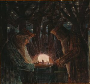 „M. K. Čiurlionis – Fairy Tale (Fairy Tale of Kings), 1909. Gemeinfrei, via Wikimedia Commons“